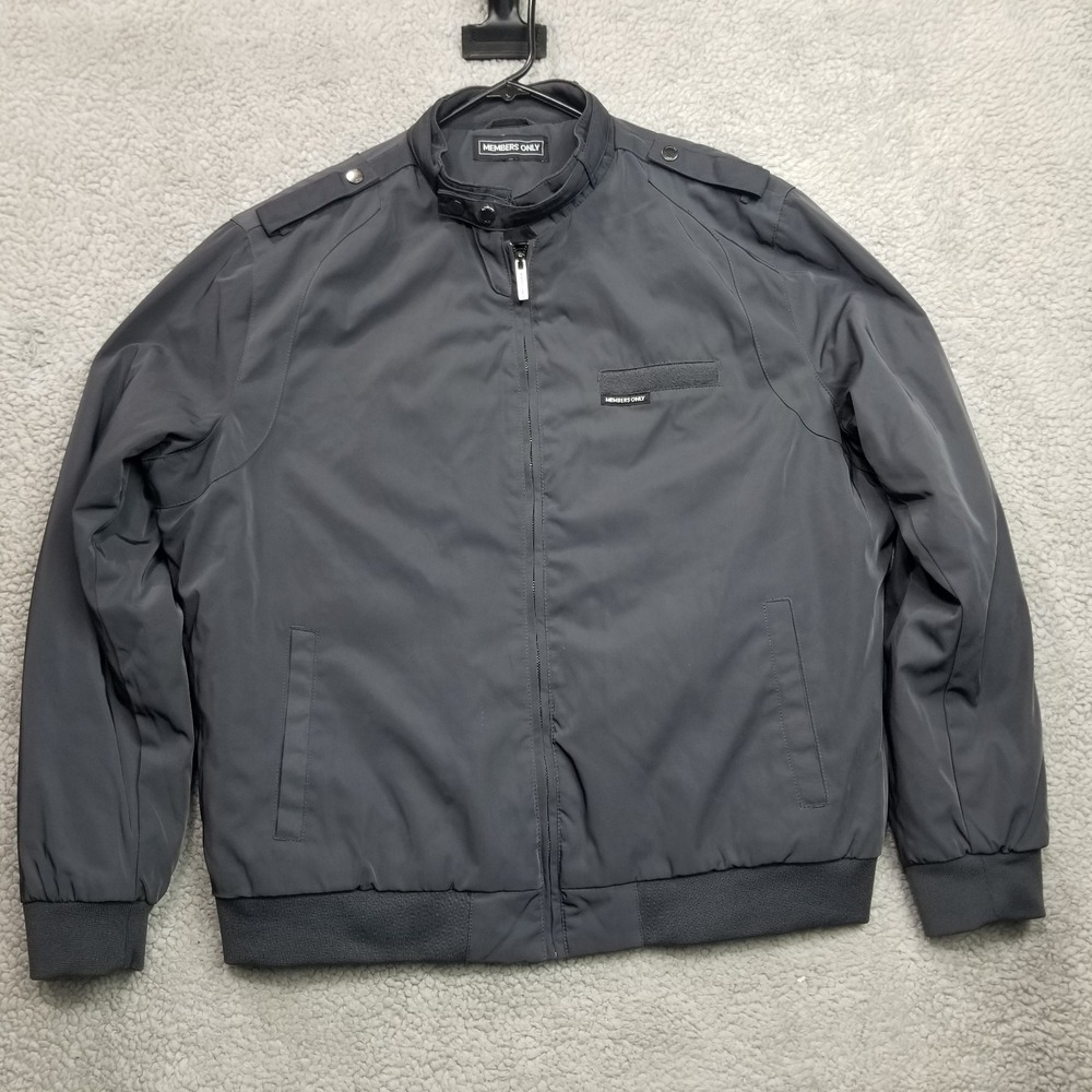 Members Only Jacket Mens XL Blue Bomber Jacket Quilted Lined Full Zip SEE DESC